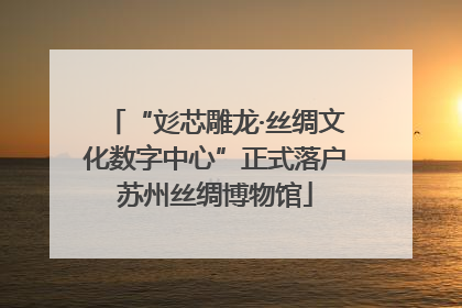 “彣芯雕龙·丝绸文化数字中心”正式落户苏州丝绸博物馆