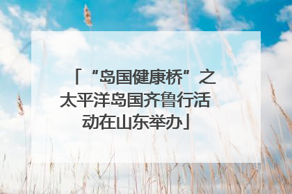 “岛国健康桥”之太平洋岛国齐鲁行活动在山东举办