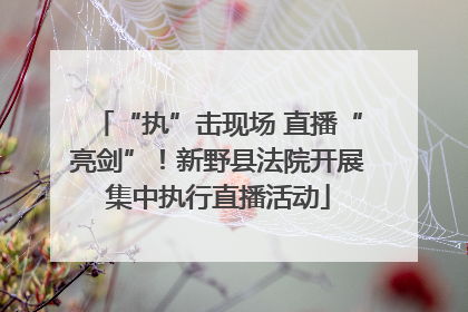 “执”击现场 直播“亮剑”！新野县法院开展集中执行直播活动