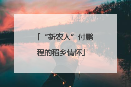 “新农人”付鹏程的稻乡情怀