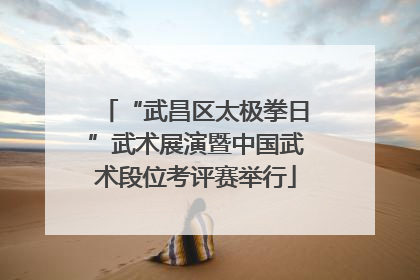 “武昌区太极拳日”武术展演暨中国武术段位考评赛举行