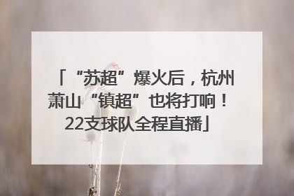 “苏超”爆火后，杭州萧山“镇超”也将打响！22支球队全程直播