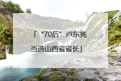 “70后”卢东亮当选山西省省长
