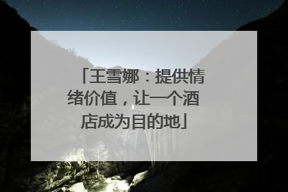 王雪娜：提供情绪价值，让一个酒店成为目的地