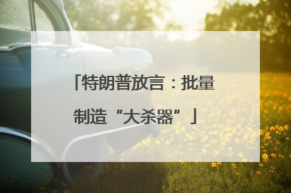 特朗普放言：批量制造“大杀器”