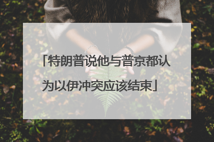 特朗普说他与普京都认为以伊冲突应该结束