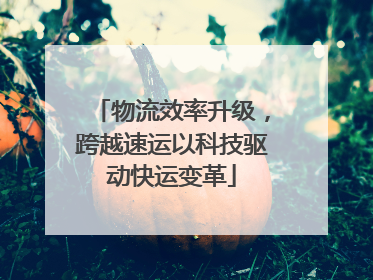 物流效率升级，跨越速运以科技驱动快运变革
