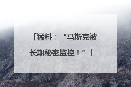 猛料：“马斯克被长期秘密监控！”