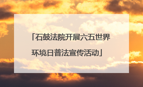 石鼓法院开展六五世界环境日普法宣传活动