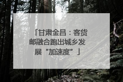 甘肃金昌：客货邮融合跑出城乡发展“加速度”