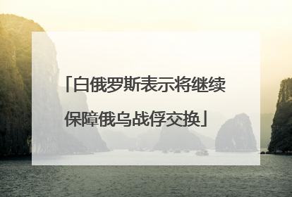 白俄罗斯表示将继续保障俄乌战俘交换