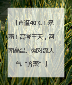 直逼40℃！暴雨！高考三天，河南高温、强对流天气“齐聚”