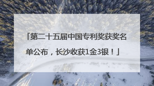 第二十五届中国专利奖获奖名单公布，长沙收获1金3银！