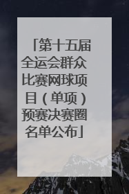 第十五届全运会群众比赛网球项目（单项）预赛决赛圈名单公布