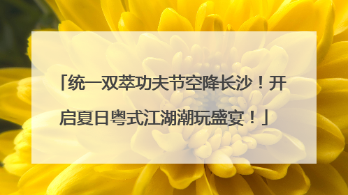 统一双萃功夫节空降长沙！开启夏日粤式江湖潮玩盛宴！