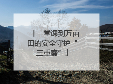 一堂课到万亩田的安全守护“三重奏”