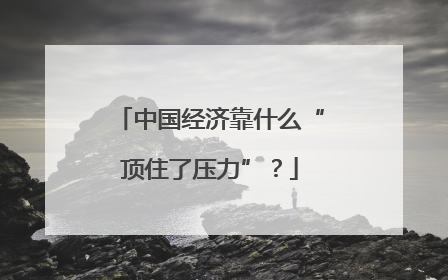 中国经济靠什么“顶住了压力”？