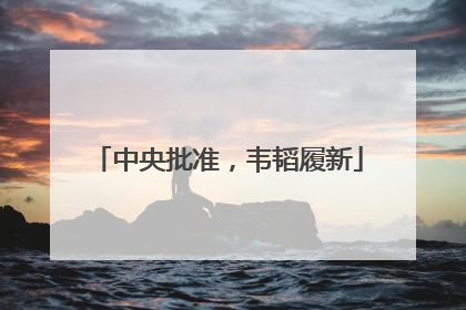 中央批准，韦韬履新