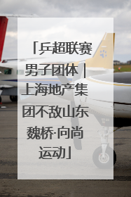 乒超联赛男子团体｜上海地产集团不敌山东魏桥·向尚运动