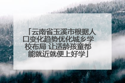 云南省玉溪市根据人口变化趋势优化城乡学校布局 让适龄孩童都能就近就便上好学