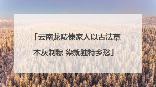 云南龙陵傣家人以古法草木灰制粽 染就独特乡愁