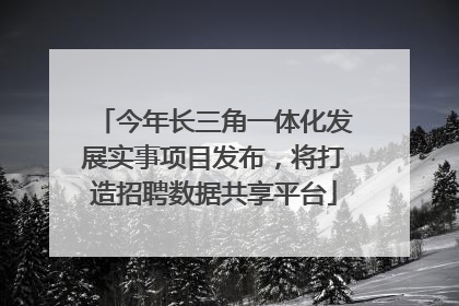 今年长三角一体化发展实事项目发布，将打造招聘数据共享平台