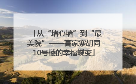 从“堵心墙”到“最美院”——高家寨胡同10号楼的幸福蝶变