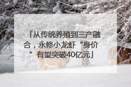 从传统养殖到三产融合，永修小龙虾“身价”有望突破40亿元