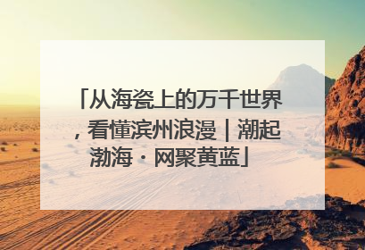 从海瓷上的万千世界，看懂滨州浪漫｜潮起渤海・网聚黄蓝