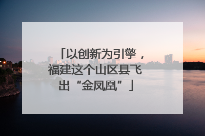 以创新为引擎，福建这个山区县飞出“金凤凰”