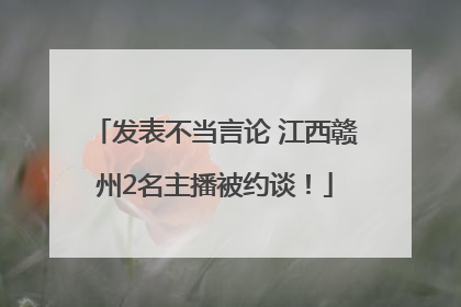 发表不当言论 江西赣州2名主播被约谈！