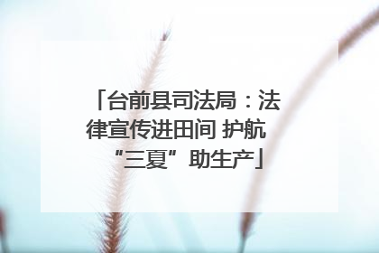 台前县司法局：法律宣传进田间 护航“三夏”助生产