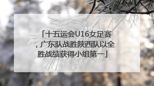 十五运会U16女足赛，广东队战胜陕西队以全胜战绩获得小组第一