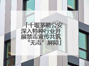 十堰茅箭公安深入特种行业开展禁毒宣传共筑“无毒”屏障