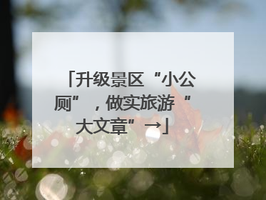 升级景区“小公厕”，做实旅游“大文章”→