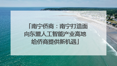 南宁侨商：南宁打造面向东盟人工智能产业高地给侨商提供新机遇