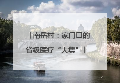 南岳村：家门口的省级医疗“大集”
