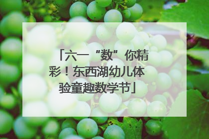 六一“数”你精彩！东西湖幼儿体验童趣数学节