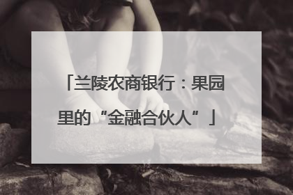 兰陵农商银行：果园里的“金融合伙人”