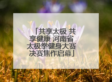 共享太极 共享健康 河南省太极拳健身大赛决赛焦作启幕