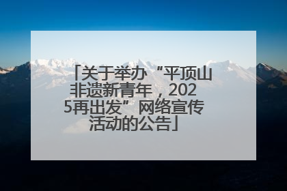 关于举办“平顶山非遗新青年，2025再出发”网络宣传活动的公告