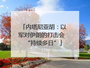 内塔尼亚胡：以军对伊朗的打击会“持续多日”