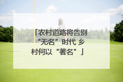 农村道路将告别“无名”时代 乡村何以“著名”