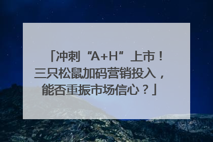 冲刺“A+H”上市！三只松鼠加码营销投入，能否重振市场信心？