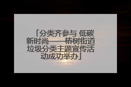 分类齐参与 低碳新时尚——椿树街道垃圾分类主题宣传活动成功举办