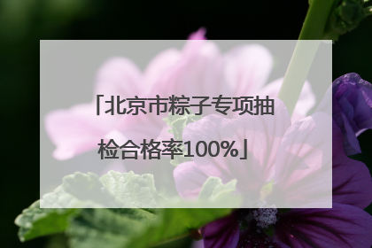 北京市粽子专项抽检合格率100%