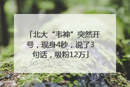 北大“韦神”突然开号，现身4秒，说了3句话，吸粉12万