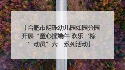 合肥市明珠幼儿园如园分园开展“童心撞端午 欢乐‘粽’动员”六一系列活动