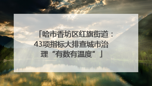 哈市香坊区红旗街道：43项指标大排查城市治理“有数有温度”