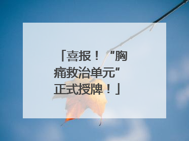 喜报！“胸痛救治单元”正式授牌！